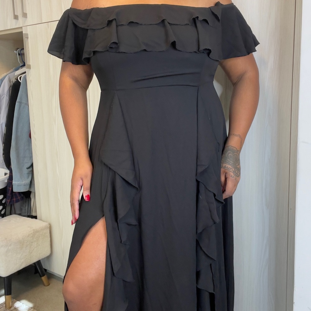 Off Shoulder Black Dress
